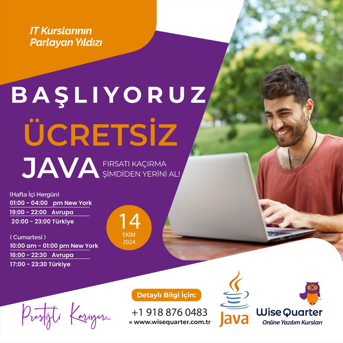 wisequartertr1's tweet image. 📣 ÜCRETSİZ 75+ SAAT JAVA KURSU!
14 Ekim 2024'te başlıyor!
📌 Saat: 01:30 PM (NY) | 20:30 (TR)
📌 Online ve Ücretsiz
🚀 Kayıt: wisequarter.com.tr/ucretsiz-java/
#freejava #Java İzlanda-Türkiye Daron Acemoğlu
