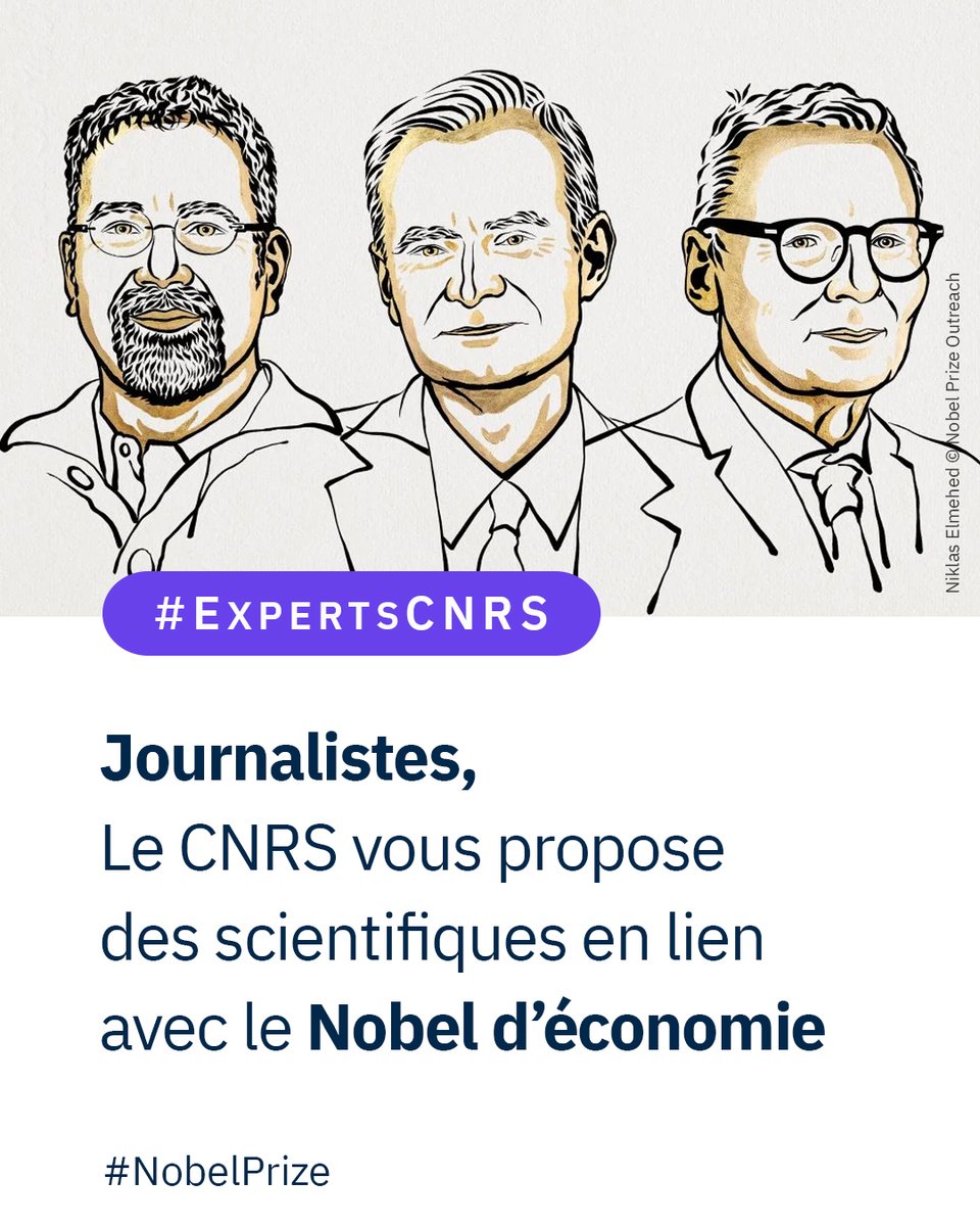 CNRS's tweet photo. #ExpertsCNRS 🔎 Journalistes, en lien avec le #NobelPrize d'économie, le bureau de presse du @CNRS vous propose des scientifiques pouvant vous éclairer sur les travaux des lauréats.      

Si vous êtes intéressés :   
📞 📩 https://t.co/IAaLzflTBl https://t.co/rEGv3m1dpe