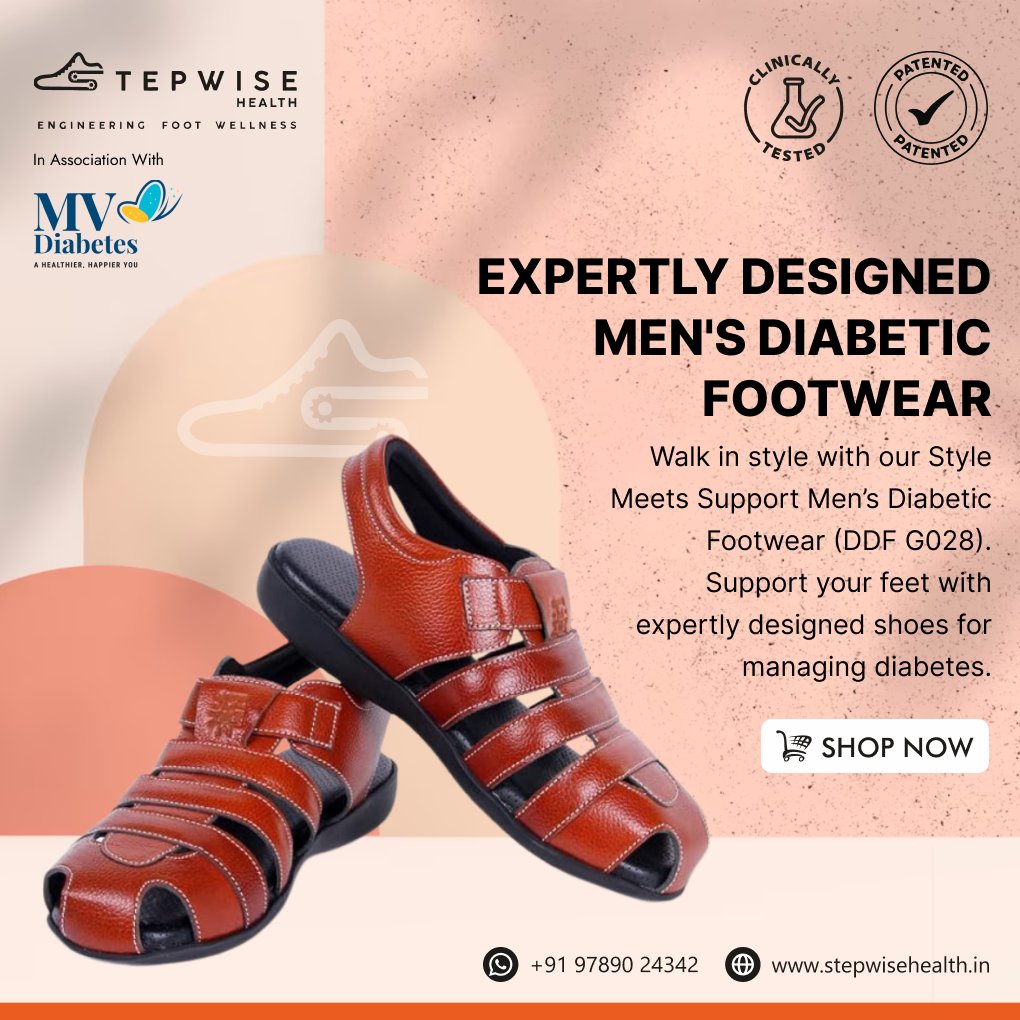 Walk in style with our Style Meets Support Men’s Diabetic Footwear (DDF G028). Support your feet with expertly designed shoes for managing diabetes.

#MensDiabeticShoes #StepwiseHealth #FootComfort

Shop Now: stepwisehealth.in
