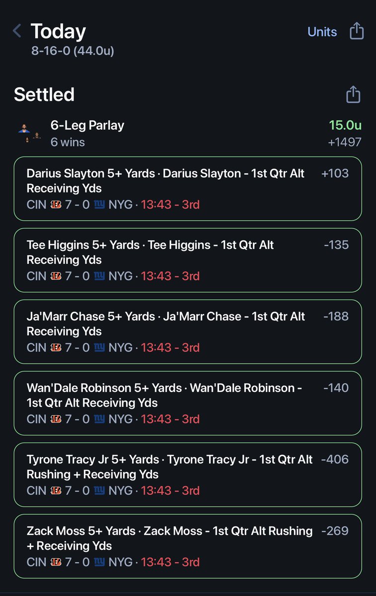 BetLogicAI's tweet image. 🏆 LEGENDARY NFL SUNDAY
🔥 TOP 5% BETTOR
💵 WON +41 UNITS
✅ ALL FOR FREE

👉FOLLOW US.
💥WIN WITH US.
@BetLogicAI