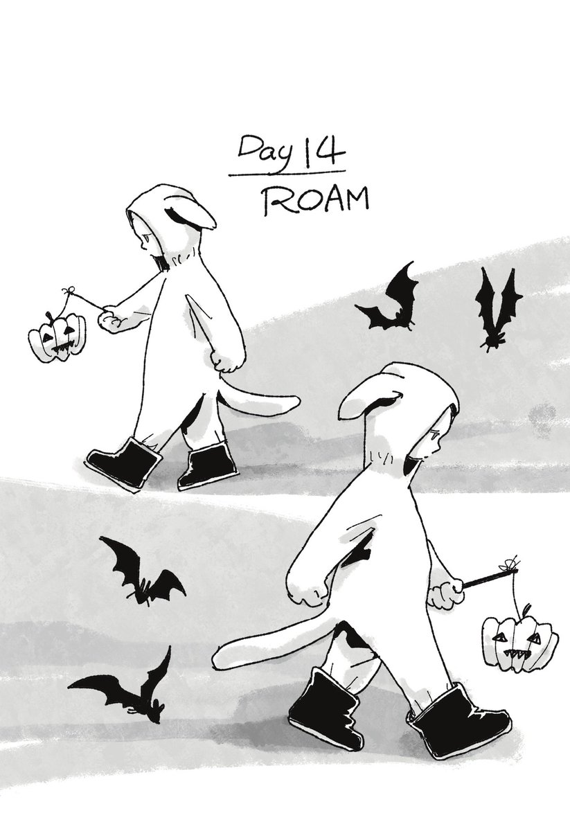 今日のお題難しいな…
ハロウィンのお菓子が欲しい内気なやつがウロウロしてるとこ描きました…
#inktober2024 #インクトーバー2024 