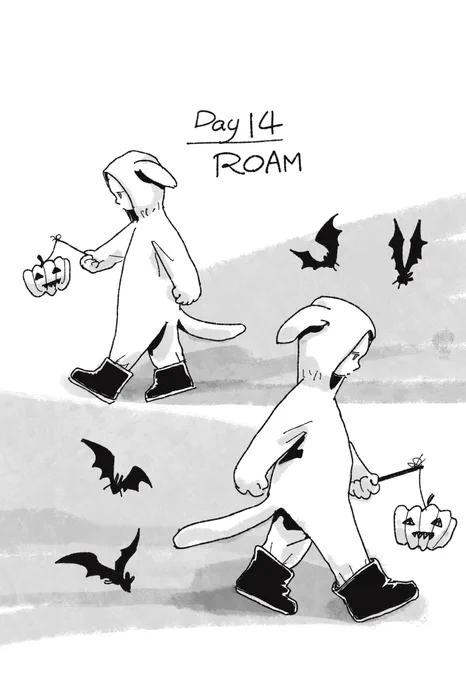 今日のお題難しいな…
ハロウィンのお菓子が欲しい内気なやつがウロウロしてるとこ描きました…
#inktober2024 #インクトーバー2024 
