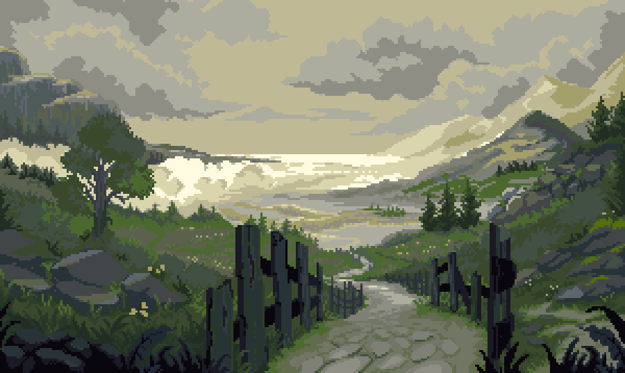 Damn. <a href="/SonreirPixel/">Sonreir</a>'s #pixelart looks a "bit" better than the pictures I made for Roadwarden.
She squeezes out of our color palette every last drop of potential.
#indiedev