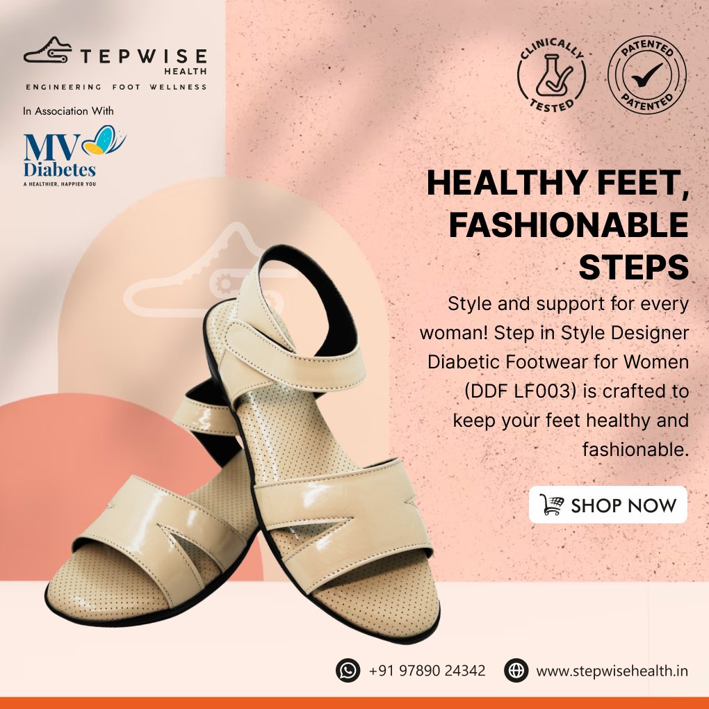 Style and support for every woman! Step in Style Designer Diabetic Footwear for Women (DDF LF003) is crafted to keep your feet healthy and fashionable.

#WomenFootwear #DiabeticShoes #StepwiseHealth

Shop Now: stepwisehealth.in