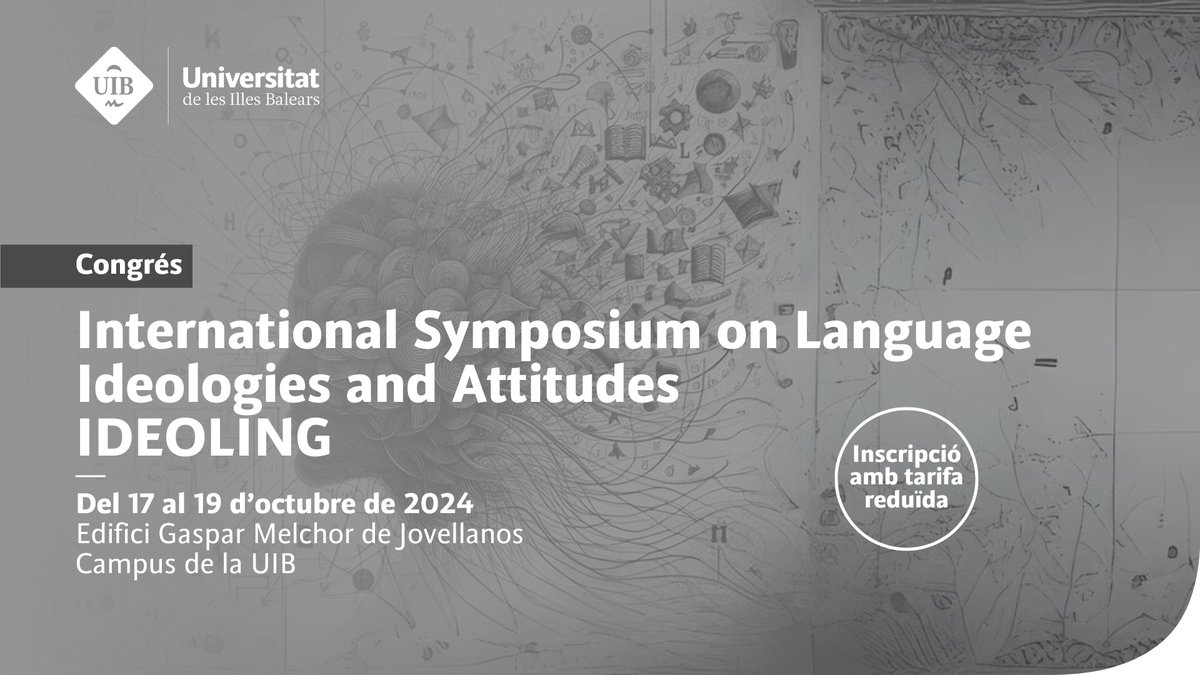 UIBuniversitat's tweet photo. 📢La #UIB acull un dels primers congressos internacionals dedicat a l'exploració i discussió de les ideologies lingüístiques i les actituds envers les llengües.
#IDEOLING #languageattitudes #languageideologies
🔗Més informació a: https://t.co/wDF9QOsPkx
