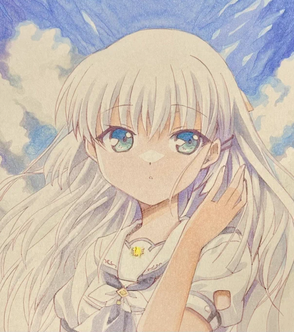 707日目のアナログイラストはサマポケの鳴瀬しろはです。#SummerPockets 