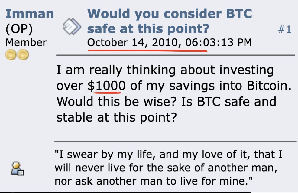 pete_rizzo_'s tweet photo. ✨ Investing his entire savings into #Bitcoin at $0.10, exactly 14 years ago 

$1,000 risk, $600,000,000 gain 🚀 https://t.co/BHIlTju3v0