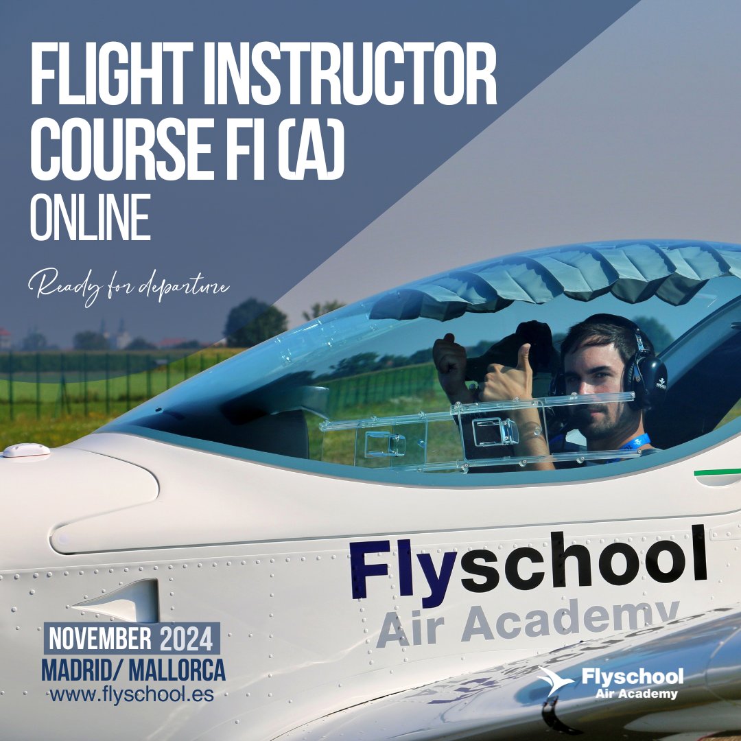 Flyschool_es's tweet image. We are opening enrollment for our next flight instructor (FI) online course, a unique opportunity to grow personally and professionally!

#aviation #flightinstructor