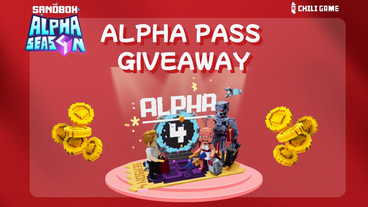 Hi Chili fams！
ALPHA PASS GIVEAWAY🌶️
We’re giving away 1x Alpha Pass for <a href="/TheSandboxGame/">The Sandbox</a> Alpha Season 4!

How to Enter
1️⃣Follow <a href="/TheSandboxCH/">The Sandbox 中文專頁</a> 
2️⃣Retweet this post
3️⃣Tag 3 friends in the comments

It's best to leave pictures of your fond memories of the game

Good Luck！