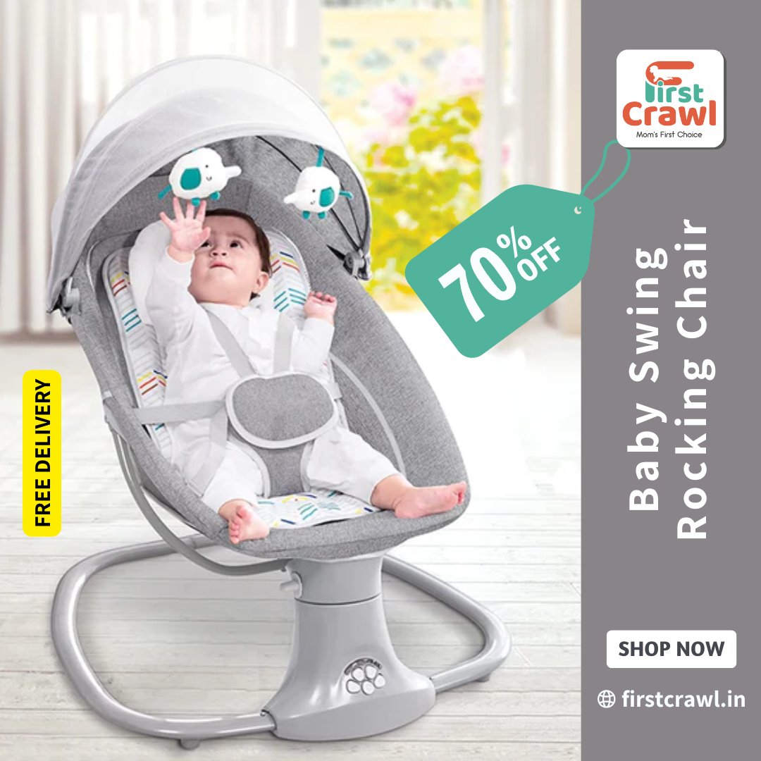 firstcrawl's tweet photo. Baby Swing Rocking Chair with Remote Control 3-in-1 Adjustable backrest Baby Bouncer Electric Adjustable Rocking Chair Buy Today and get up to 70% discount.
#firstcrawl #babycradle #babyswing #babyswingrockingchair #ShopNow #parenting #DiscountDeal #offers #sale https://t.co/VtcQRJrg0k
