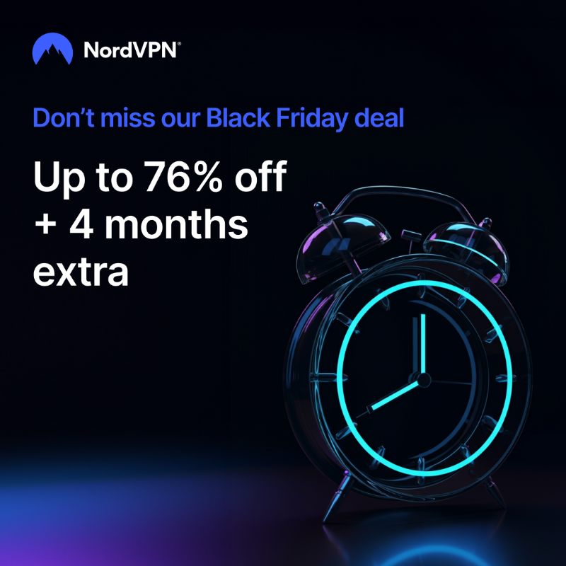 The VPN sale of the year is on. This Black Friday, get up to 76% off + 4 extra months with NordVPN’s 2-year plans: nordvpn.com/offer/social?u…