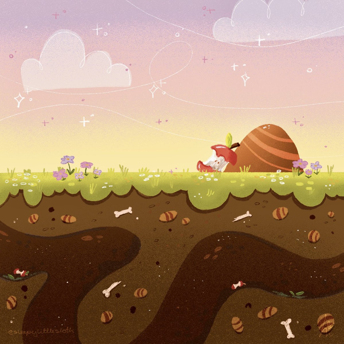Day 14 of #peachtober24 is burrow!