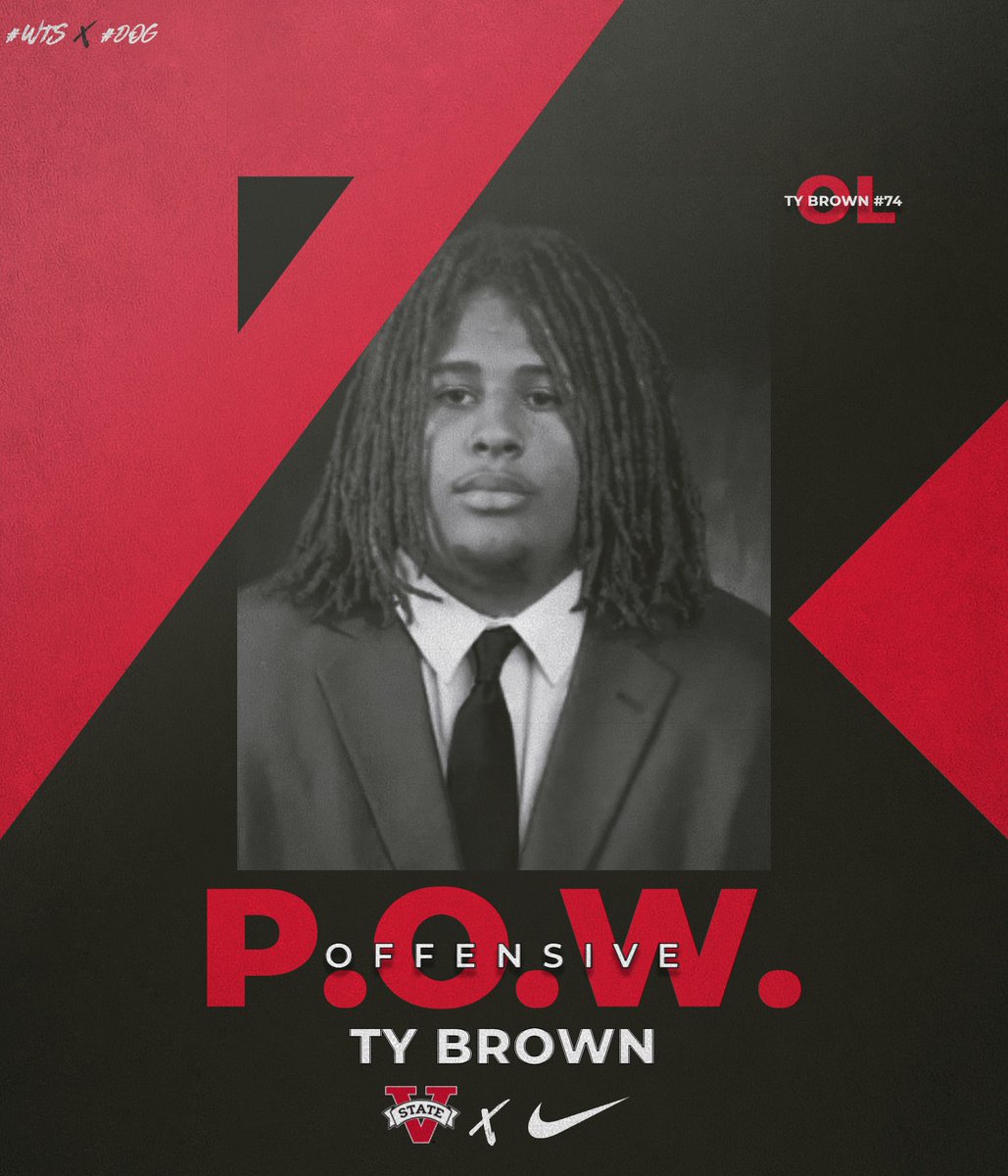 The young man went to work in the trenches on Saturday.

Ty Brown is our Offensive Player of the Week.🔥

#WTS #DOG #ISO