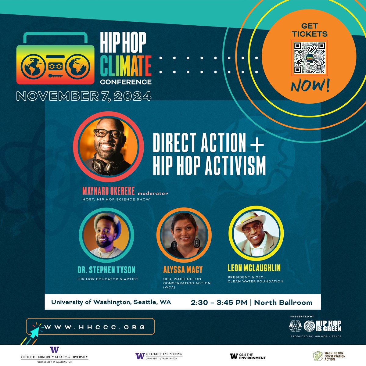 Allow us to introduce ourselves! We are the Hip Hop Climate Conference, Direct Action panel! Join us to hear from these dynamic individuals!

For more information, visit our website hhccc.org 
#hhccc #10thelementofhipop #hiphopclimate