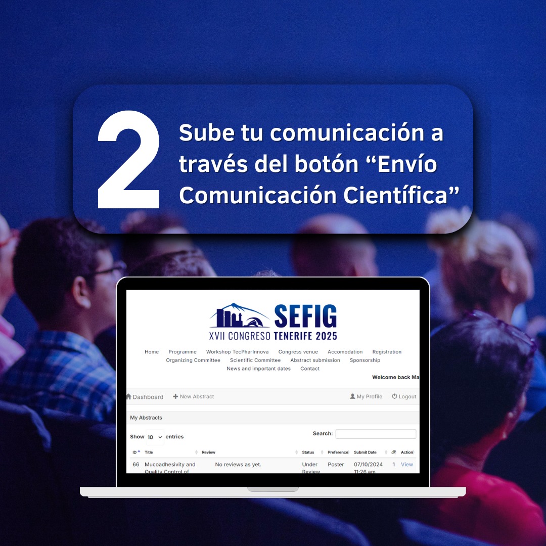 XVII Congreso SEFIG Tenerife 2025 (@sefigtenerife25) on Twitter photo ⭕ Último día para enviar tu comunicación. Accede a través del siguiente link.
💻sefig25tenerife.es/envio-comunica…
<a href="/coflaspalmas/">COF Las Palmas</a>
<a href="/Cofares/">Cofares</a>
<a href="/Farmaceuticos_/">Consejo General Colegios Farmacéuticos</a>
<a href="/CinfaSalud/">Cinfa Salud</a>
#BIOSIGMA #SEFIGTenerife2025 ⭕ Último día para enviar tu comunicación. Accede a través del siguiente link.
💻sefig25tenerife.es/envio-comunica…
<a href="/coflaspalmas/">COF Las Palmas</a>
<a href="/Cofares/">Cofares</a>
<a href="/Farmaceuticos_/">Consejo General Colegios Farmacéuticos</a>
<a href="/CinfaSalud/">Cinfa Salud</a>
#BIOSIGMA #SEFIGTenerife2025