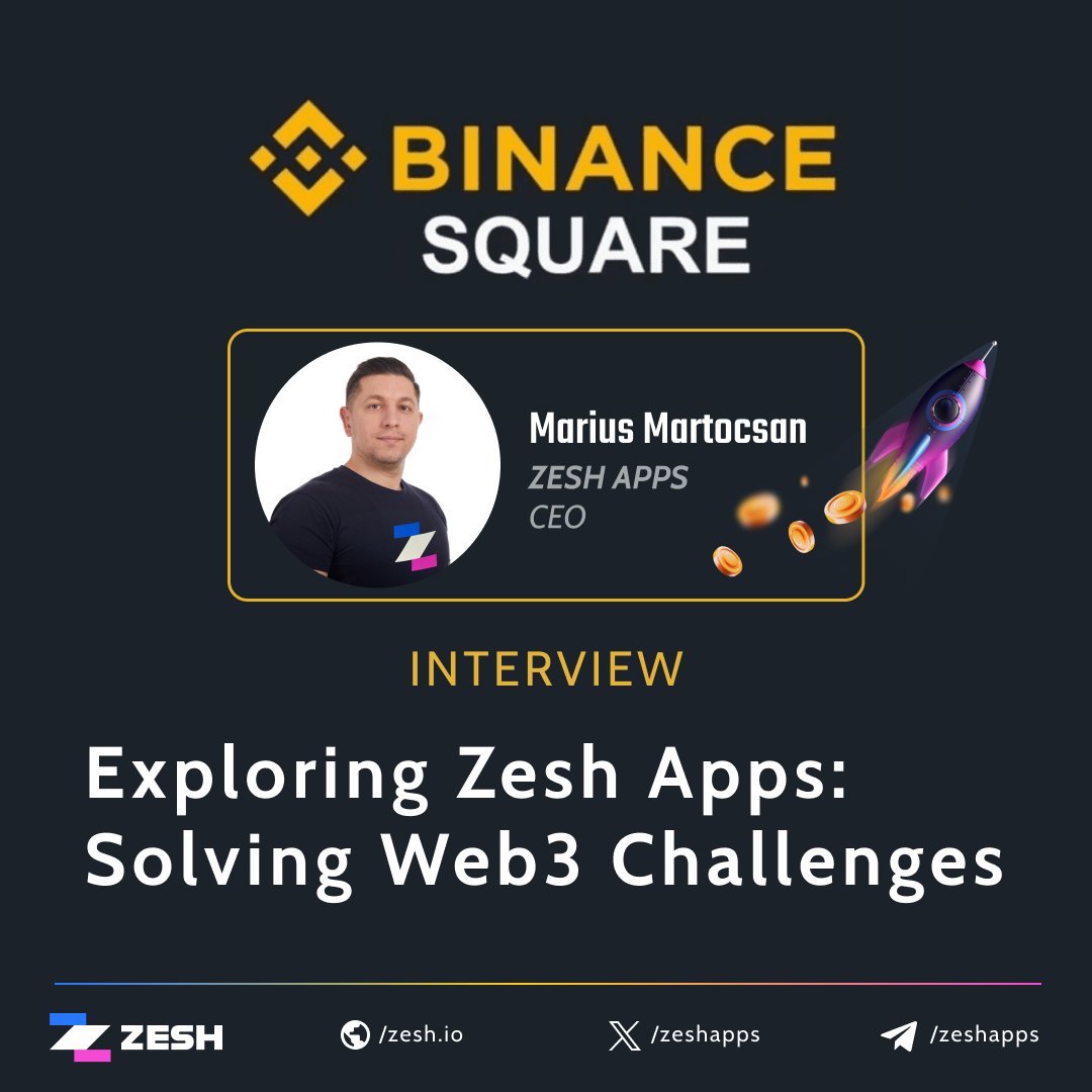 ZeshApps's tweet image. 🚀 Exciting news! Our CEO @martocsan_  just had an insightful interview with Crypto PM on Binance Square, discussing how we're revolutionizing Web3 growth and community engagement. Don't miss it! 

Check it out here: binance.com/en/square/post… #Web3 #Binance #Crypto #Zesh