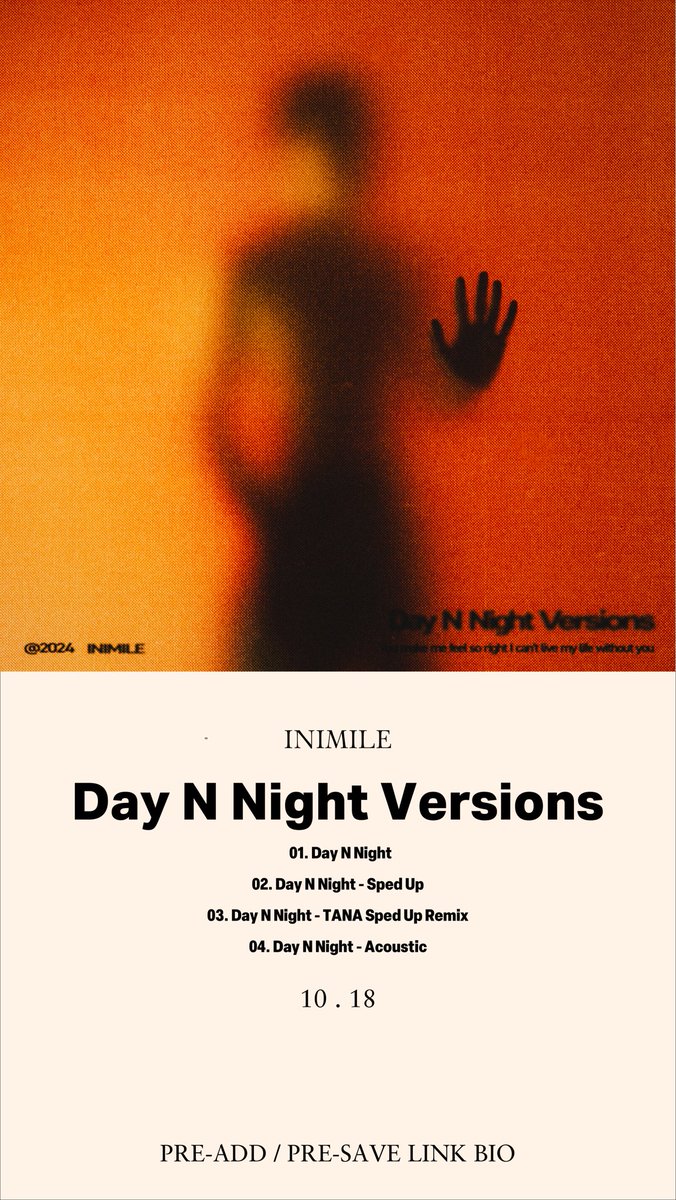 10.18 New EP "Day N Night（Versions）"
Pre-add / Pre-save link bio
nex-tone.link/A00165148