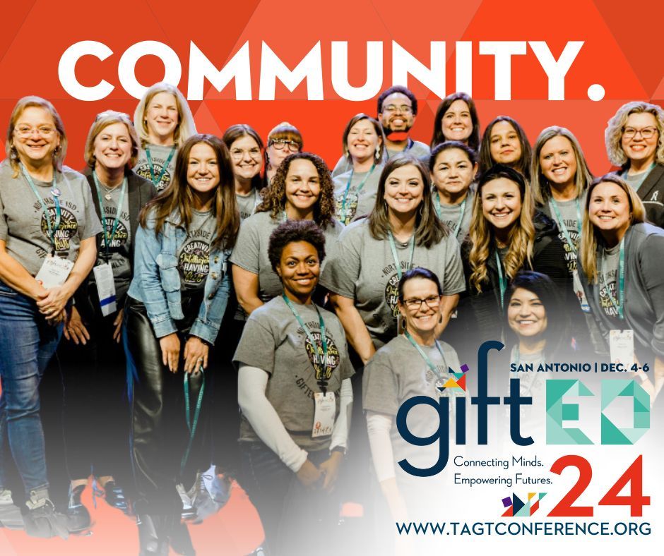 Community is at the heart of #giftED24! Join educators from across the state as we come together to inspire, connect, and empower one another. Dec. 4-6 in San Antonio. Register now at buff.ly/3ZiYH4z