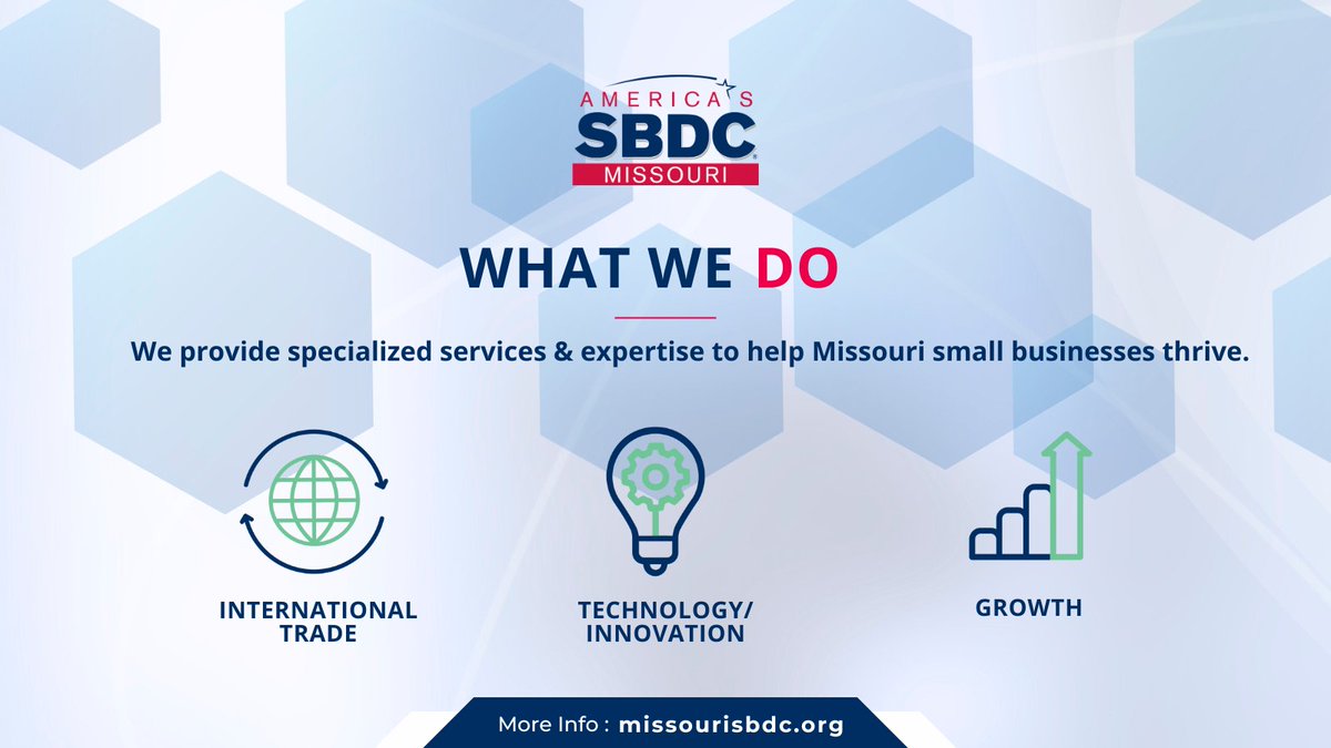Dive into the world of innovation! Our technology services empower Missouri's pioneers to create transformative solutions that improve lives. Learn more: ow.ly/41CI50REJLc #innovateMO #HealthcareInnovation #AgricultureInnovation #MissouriSBDC #SBDC