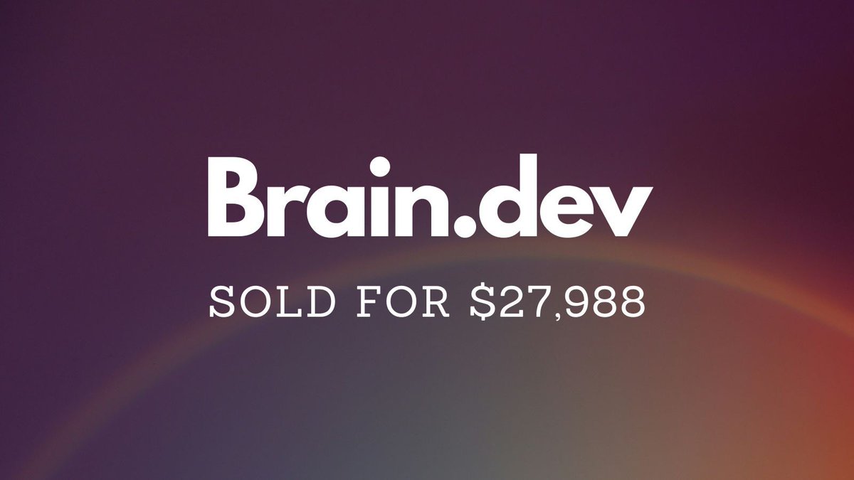 NameBio's tweet image. Yesterday saw $374k in domain name sales including:

$27,988 Brain․dev
$15,999 Retreats․ai
$4,688 SynergyVision․com
$4,496 Latitude․net
$3,488 Champion․trade
$3,379 FullMoon․app

Full list 👉 namebio.com/daily

#Domains
