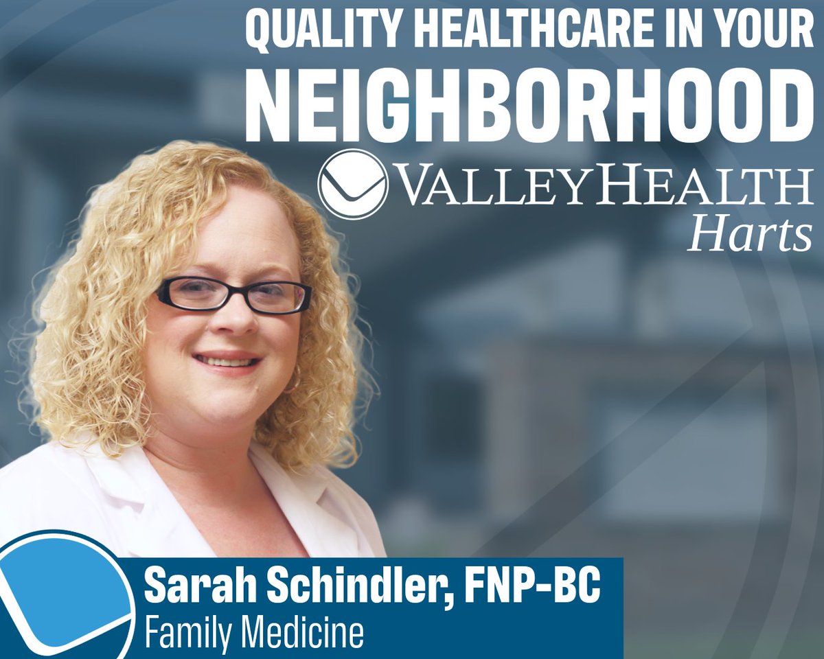 ValleyHealthWV's tweet photo. ❤️When you and your loved ones need quality care, choose Valley Health - Harts! Sarah Schindler, FNP-BC has you covered!❤️

For more information about Valley Health - Harts and how to schedule, visit
https://t.co/GkLPPkO7HS

#ValleyHealth #Harts #Family Medicine https://t.co/QYxhv6gas5