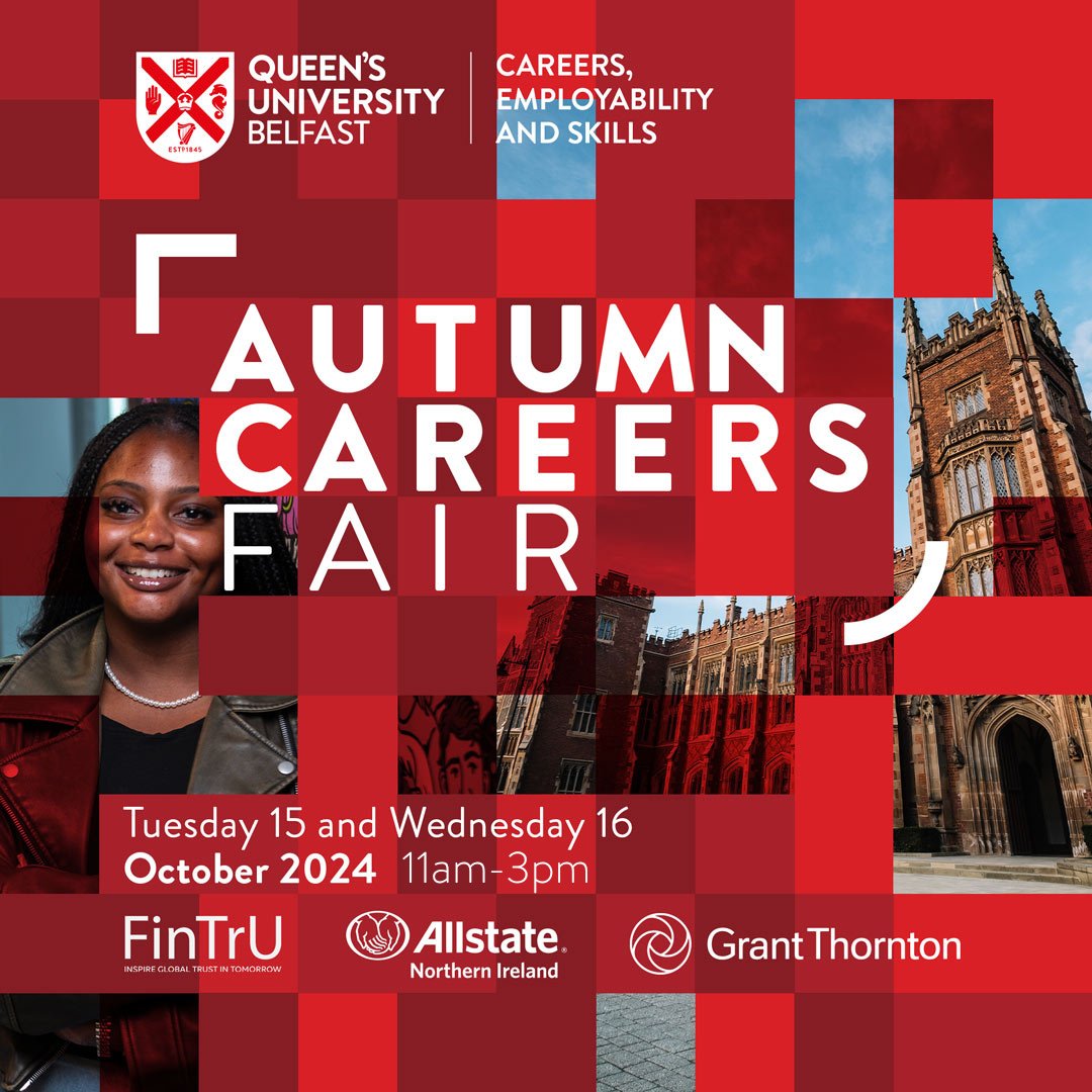 We will be attending the QUB Autumn Careers fair tomorrow.  Come chat our staff and find out what employment opportunities we have on offer and what it is like to work at McQuillan Companies.

We will be in Mandela Hall on stall M17!