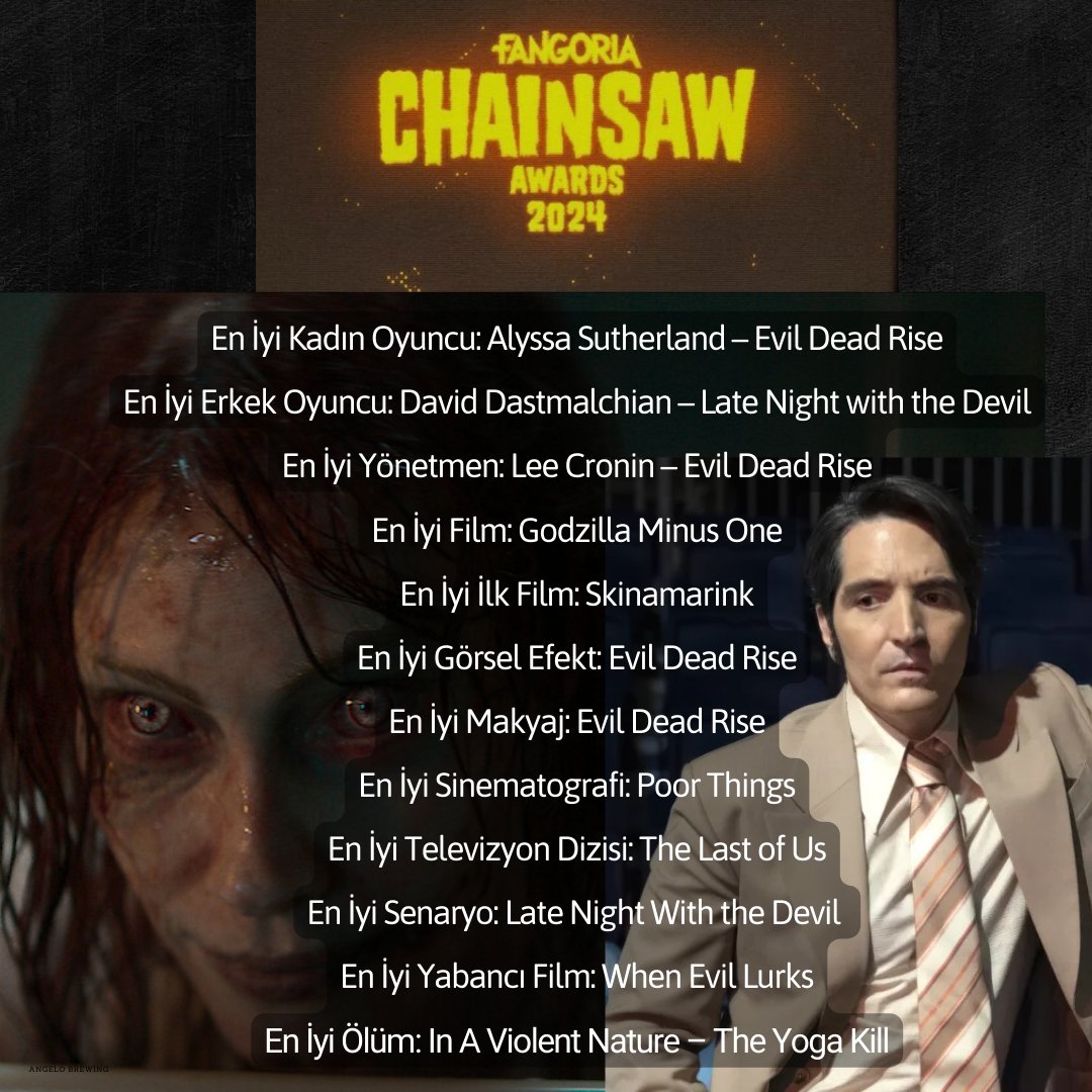 Korku sinemasının Oscar’ı olarak nitelendirilen “FANGORIA CHAINSAW AWARDS 2024” sonuçlandı. İşte senenin kazananları! 🩸