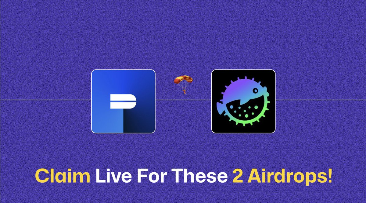 🪂 2 airdrop claims are live for today

Check whether you are eligible &amp; claim tokens:

- DeepBook Protocol
🔗 claim.deepbook.tech
• Connect your $SUI wallet
• Claim and approve

- Puffer Finance
🔗 claims.puffer.fi
• Connect wallet
• Check eligibility
• Claim