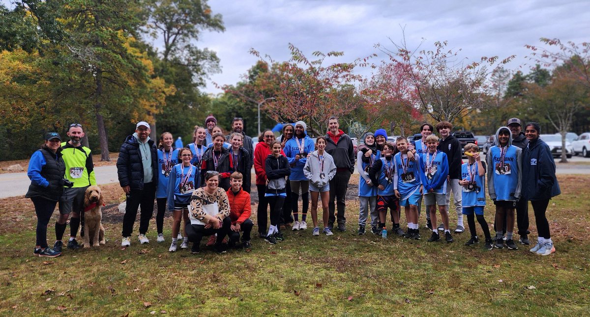 CatBalasco's tweet photo. Thank you to the XC student-athletes &amp; their families who participated today in the charity 5k for Save One Soul Rescue at Slater Park! We won the Fastest Team Award and the Top Fundraiser Award! Between participation &amp; donations, we raised $1,725! Proud coach @HurleyMiddle https://t.co/iN151Lycx1