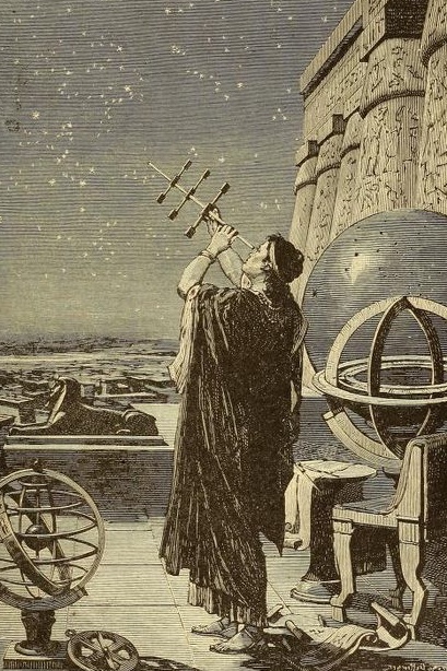 PhysInHistory's tweet photo. Hipparchus in the observatory of Alexandria. ✍️