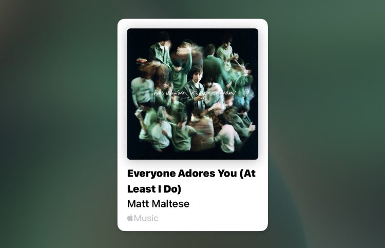 เมื่อไหร่จะมีคนส่งเพลง everyone adores you (at least i do) มาจีบฉัน เพลงน่ารักมากอะ โดยเฉพาะท่อนที่บอกว่า ‘อย่าเปลี่ยนตัวเองเพื่อคนอื่นเลย ทุกคนชอบเธอในแบบที่เธอเป็นอยู่แล้ว อย่างน้อยก็เราคนนึง‘ และก็เป็นอีกเพลงที่ฉันฟังแล้วอยากมีแฟน