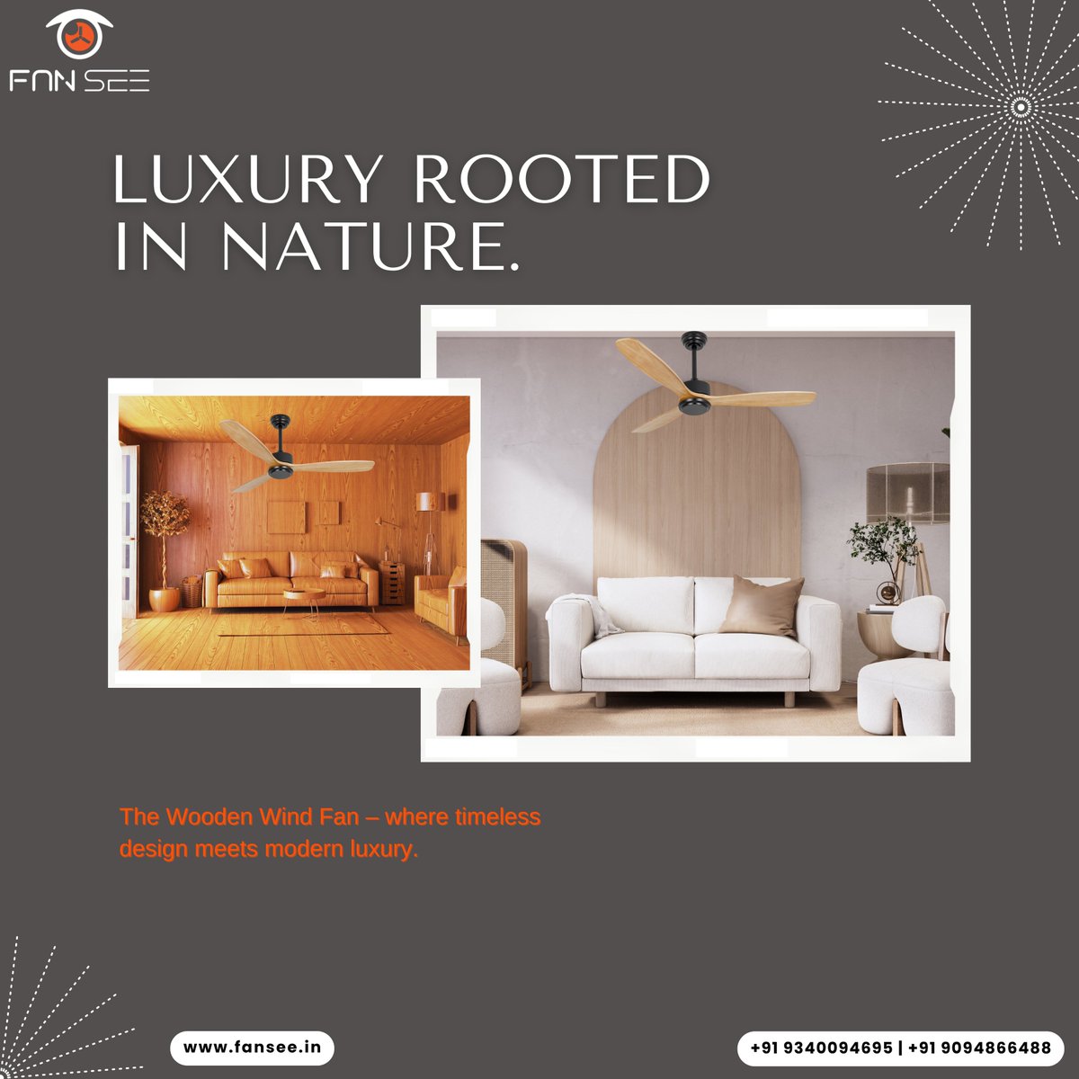 Fansee3571132's tweet photo. "Embrace the elegance of nature with the Wooden Wind fan. 🌿 

Where natural craftsmanship meets luxurious comfort. Redefine your space with a breeze of sophistication."

#WoodenWind #LuxuryLiving #NaturalElegance #BreezeOfLuxury #TimelessDesign #FanseeFans #InteriorGoals https://t.co/KxTvhm4pnu