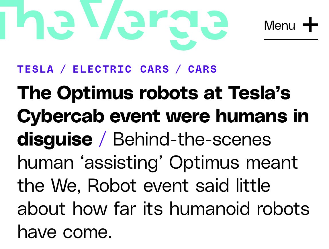carlquintanilla's tweet image. “.. it was mostly just a show.”

$TSLA #Optimus 
theverge.com/2024/10/13/242…