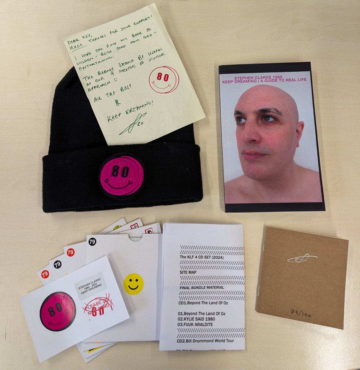 Kevin Thompson (@pottonkevint) on Twitter photo Many Thanks to <a href="/stephenclarke80/">Stephen Clarke 1980</a> for my Keep Dreaming Bundle including a Signed copy of his 'Keep Dreaming' book, personalised Thank You letter, SC1980 Beane Hat and the KLF 4 CD set (2024) and the little words booklet 😀 looking forward to hearing the CD's and reading his book 😀 Many Thanks to <a href="/stephenclarke80/">Stephen Clarke 1980</a> for my Keep Dreaming Bundle including a Signed copy of his 'Keep Dreaming' book, personalised Thank You letter, SC1980 Beane Hat and the KLF 4 CD set (2024) and the little words booklet 😀 looking forward to hearing the CD's and reading his book 😀