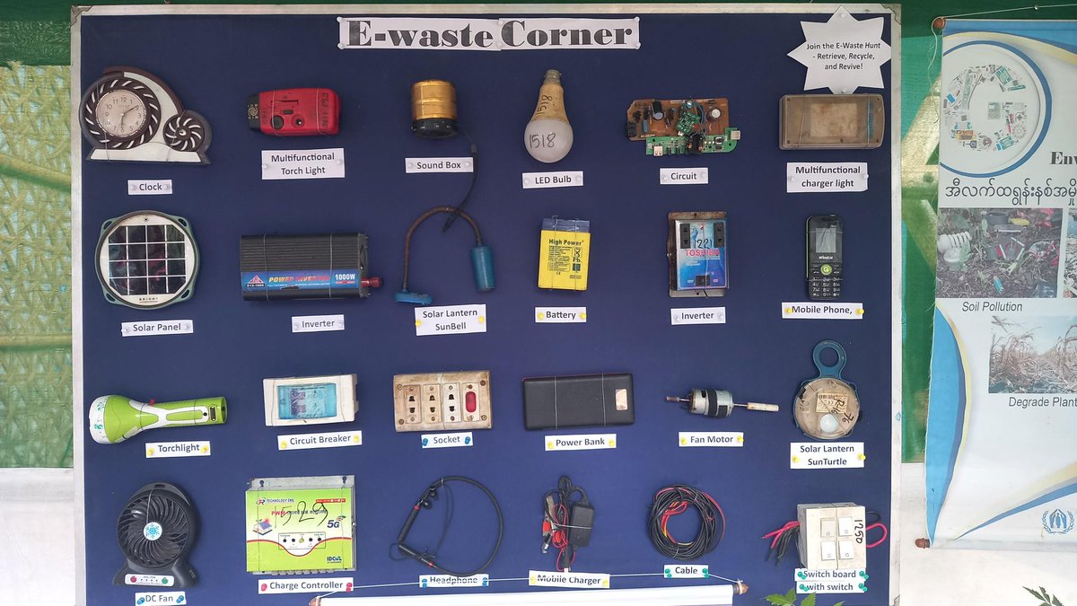 UNHCR_BGD's tweet image. Changing GREY ⌨️into GREEN🌳in the #Rohingya refugee camps!

This #EwasteDay, refugees were invited to bring their (unsaleable) e-waste items to the Green Innovation Hub for repair or exchange for tree saplings today 👇

#BeatWastePollution💚