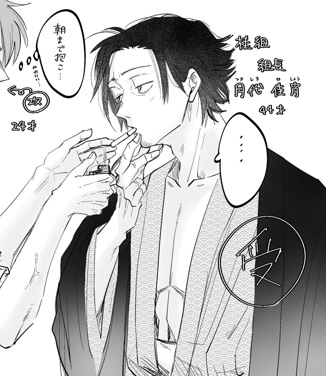 満月の夜だけ特別な部下と逢瀬を重ねているが、今晩満月で意識してしまっているのをバレたくない組長(44)
#宵の十六夜
#創作BL 