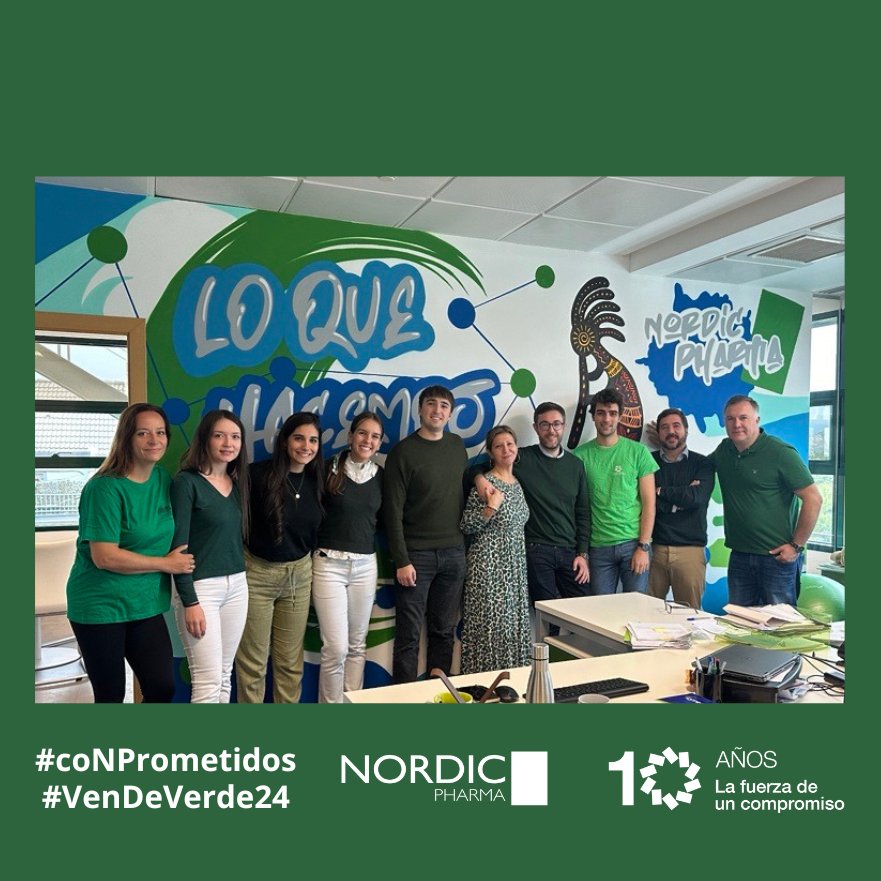 NordicPharmaES's tweet photo. El pasado 12 de octubre se celebró el Día Mundial de la Artritis Reumatoide.

Hoy, el equipo de @NordicPharmaES se viste de verde en apoyo a la campaña de @ConArtritis , demostrando así nuestro #coNPromiso con la artritis. 💚

#VenDeVerde24 #OctAR24 https://t.co/Imr1ezbgQx