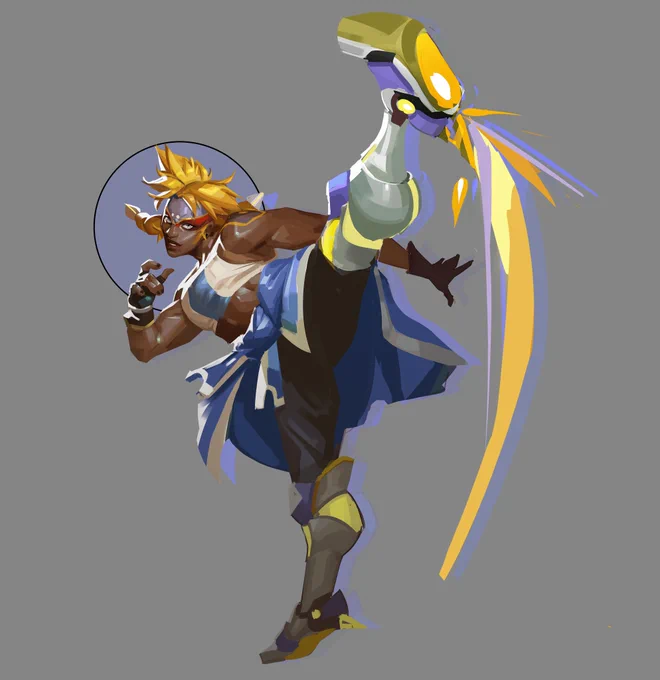 Hey, guys! I worked on a character design! She kicks people 