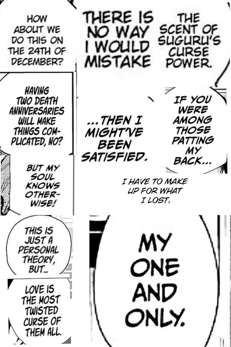 spadespup's tweet photo. Corniest shit I've seen any OP male shonen yearner saying.

 Gojo is worse than the WORST satosugu shipper .  Everytime I thought he's reached peak corniness he just kept getting even cornier next time until he fucking died and even beyond https://t.co/VcNQRRXjnB