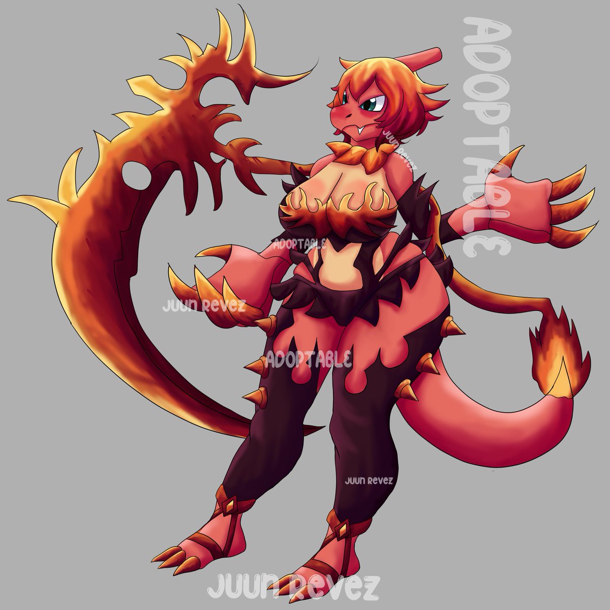 juunrevez's tweet photo. 🔥 Charmeleon Warrior 🔥 - Pokemon Adopt

SB: $15
MI: $5

1 Nude Version: $60
Both nude version: $75

Auction is crossposted
Auction ends in 3 days

#pokemonadopt #adoptable #furryadopt https://t.co/0OD3HTHizJ