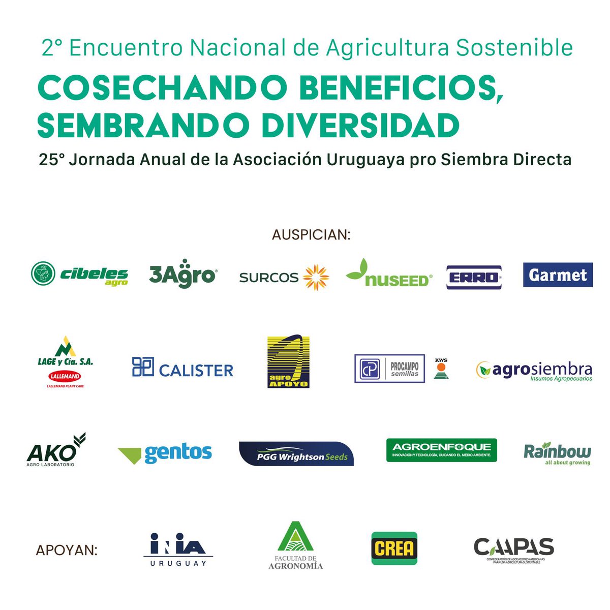 ausid_uy's tweet photo. 📣¡𝗙𝗔𝗟𝗧𝗔𝗡 𝗗𝗢𝗦 𝗗Í𝗔𝗦!

¿Ya te inscribiste?⤵️

✏️https://t.co/88F9wYmCkX

📍16 y 17 de Octubre en la Casa de la Cultura de Mercedes, Soriano, se viene el principal Encuentro de Agricultura Sostenible de Uruguay🌱 https://t.co/Jmvfq3PwHF