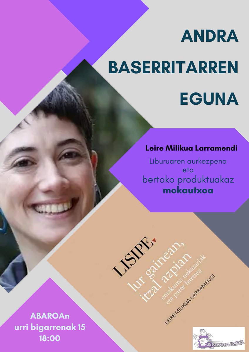 LeireMilikua's tweet photo. Liburu honen eskaintzan agertzen da Amama Maripaz. Eguenien juen zan π«
Bixer nigaz egongo da Dimen.
Eta eder-ederra izengo da β¨
Eskerrik asko, #Andraizea π¬οΈ https://t.co/3uztH00dVs