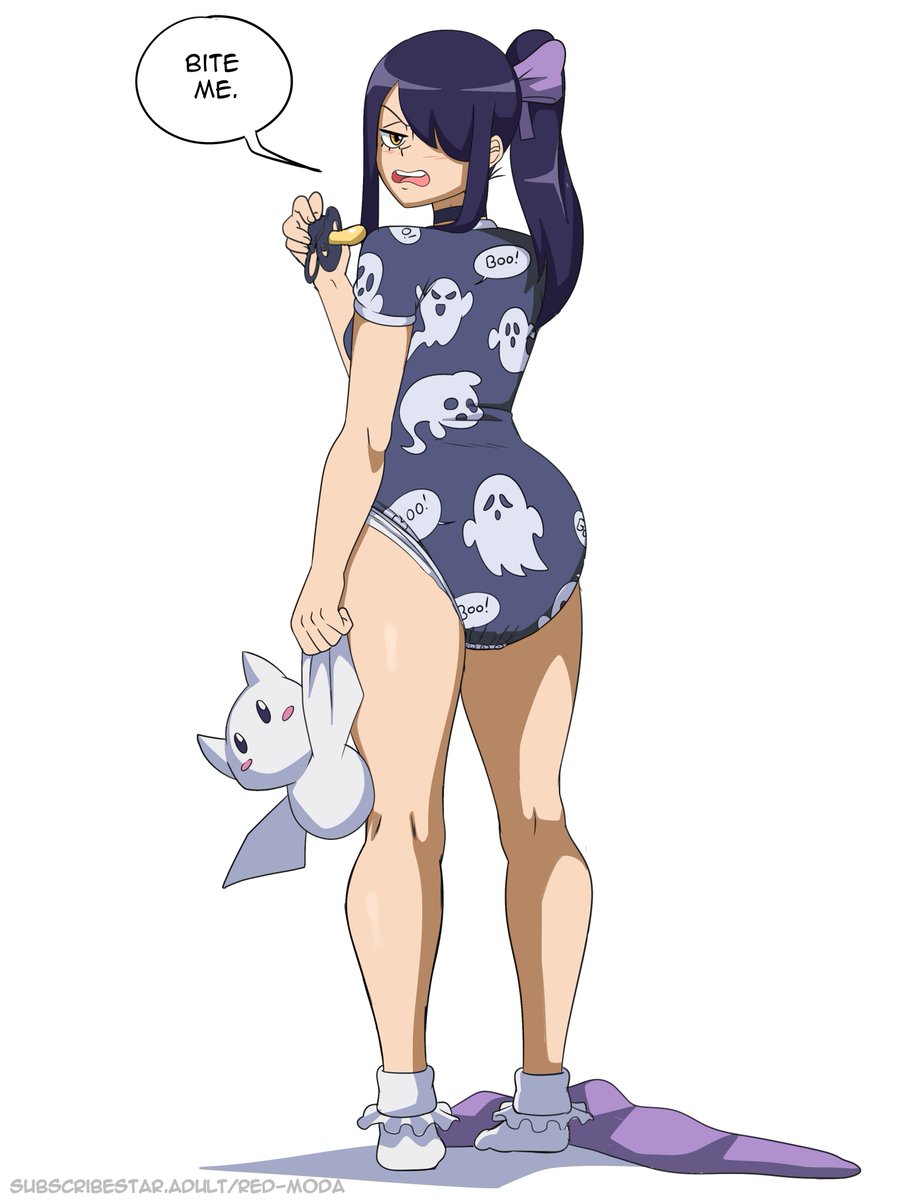 R3DM0DA's tweet photo. Mona in her NOW, natural habitat, of being onsie'd up after dinner and a bath, as she catches you staring at her https://t.co/4jGR8xwoEi