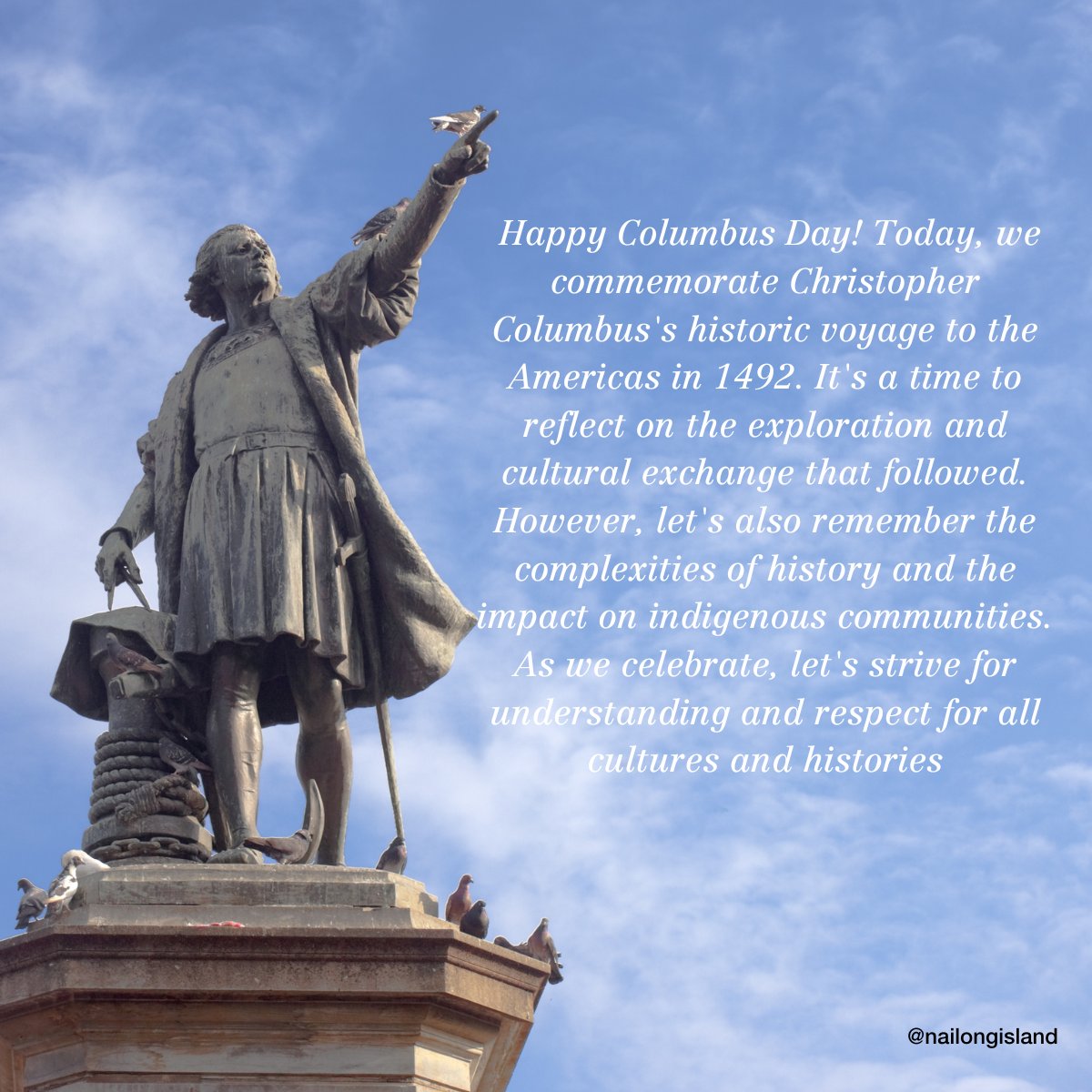 nai_longisland's tweet photo. Happy Columbus Day from NAI Long Island! Today we celebrate the spirit of exploration and discovery. Wishing everyone a day filled with adventure and new beginnings. #ColumbusDay #Exploration #NAILongIsland 🌎🚀 https://t.co/e2SI7yGSiZ
