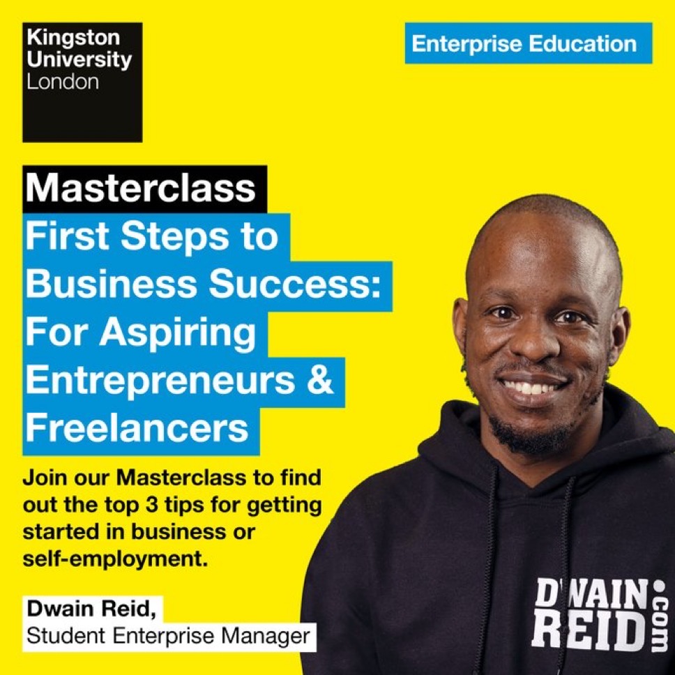 The next Enterprise Education masterclass is happening this Wednesday, 16th October ⏳

#KingstonUni student enterprise manager Dwain Reid will share his top 3️⃣  tips that every aspiring entrepreneur and freelancer needs to know 🤔

Sign up now 👇

events.teams.microsoft.com/event/c336b7ad…