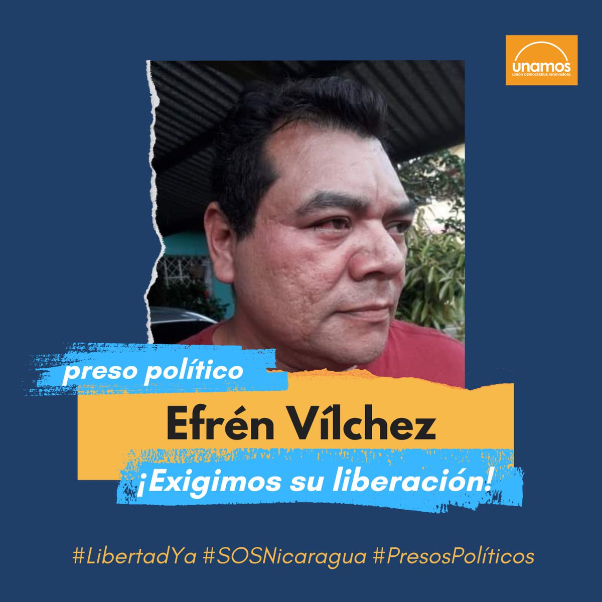 unamosnica's tweet photo. Fue secuestrado el 15 de mayo 2022. En su juicio hubo muchas irregularidades y violaciones al debido proceso.
No fue incluido en el grupo de los 222 prisioneros políticos liberados y expatriados en febrero 2023. Tampoco fue incluido en el grupo de las 135 personas excarceladas y expatriadas en septiembre 2024 #SOSNicaragua #SecuestradosPolíticos #LibertadYA #PatriaLibreParaVivir