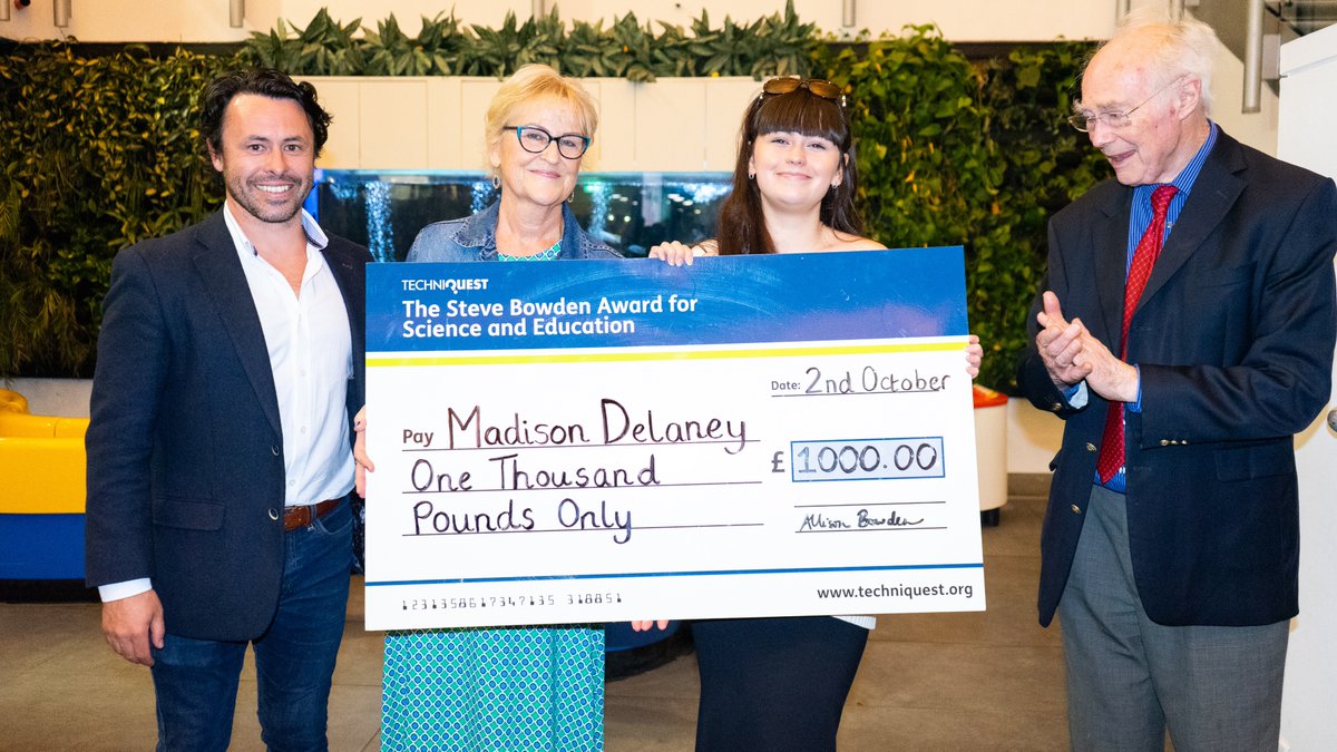 Congratulations to Madison Delaney from <a href="/MaestegSchool/">Maesteg School</a>, who won the Steve Bowden Award at the Destination STEM celebration event earlier this month!

Read more about the evening, and the project as a whole: techniquest.org/blog/destinati…

<a href="/MaestegSix/">Maesteg6</a>