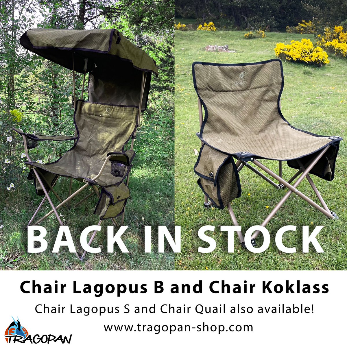 ⚠️Back in Stock! ⚠️
Our Lagopus B and Koklass chairs are designed for the great outdoors!
Sturdy, durable, and built for comfort, they’re perfect for wildlife photographers, naturalists, and camping enthusiasts! 

tragopan-shop.com