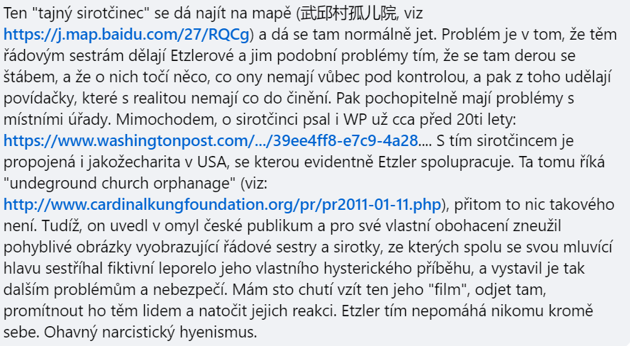 JanKarlach's tweet photo. @MarketaMoore @CT24zive Klidně šiř dál, lidé záměrně uvední v omyl si zaslouží znát pravdu. Hlavně si ji ale zaslouží neúnavné řádové sestry a (postižení) sirotci, protože ti jsou oproti Etzlerům, kteří je zneužívají ve svůj prospěch, popř. ve prospěch abstrantně-idealistických geopol. cílů, bezbranní. https://t.co/fxTFMDhXUS