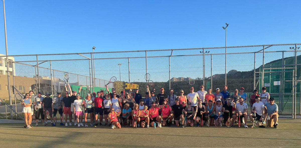 NeilsonLevante's tweet photo. Serving up some fun! Racket in hand, drink in the other - perfect recipe for a great evening! Come join us on the courts every monday at 5pm for 'sips n hits'!🎾 #tennis #activityholiday #GoodEnergy @neilsonholidays https://t.co/d3GrZI0ZsV